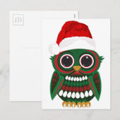 Cartes Pour Fêtes Annuelles Chouette de Noël (Devant / Derrière)