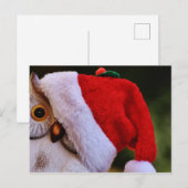 Cartes Pour Fêtes Annuelles Chouette de Noël mignonne, Joyeuse Chouette de Noë (Devant / Derrière)