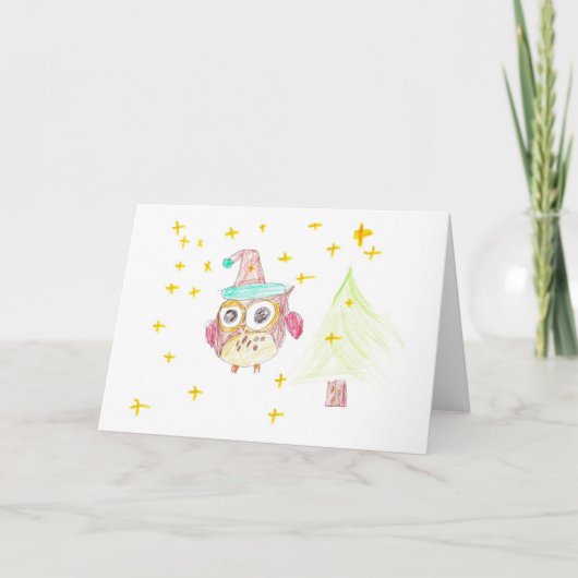Cartes Pour Fêtes Annuelles Chouette de Noël - Par Thibault (Devant)