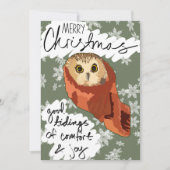 Cartes Pour Fêtes Annuelles Chouette de Noël Rockefeller (Devant)