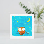 Cartes Pour Fêtes Annuelles Chouette de nuit étoilée (Debout devant)