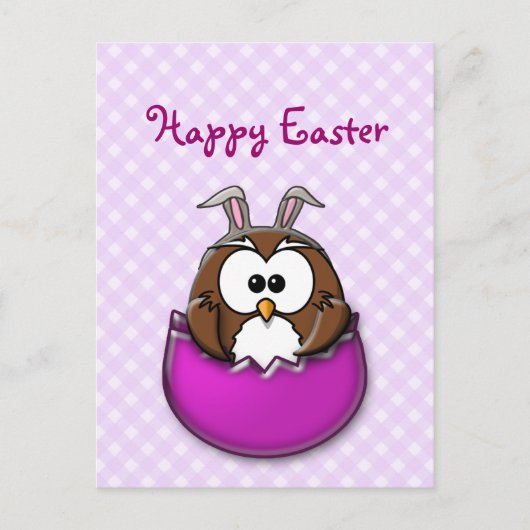 Cartes Pour Fêtes Annuelles Chouette de Pâques - rose (Devant)