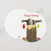 Cartes Pour Fêtes Annuelles Chouette de vacances mignonne (Devant / Derrière)