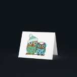 Cartes Pour Fêtes Annuelles Chouette des neiges<br><div class="desc">De mignons petits hiboux sont prêts pour la neige !</div>