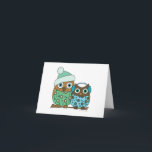 Cartes Pour Fêtes Annuelles Chouette des neiges<br><div class="desc">De mignons petits hiboux sont prêts pour la neige !</div>