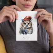 Cartes Pour Fêtes Annuelles Chouette d'hiver enchantée, personnalisée