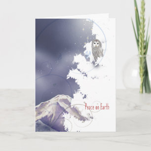 Cartes Pour Fêtes Annuelles Chouette d'hiver X003