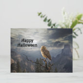 Cartes Pour Fêtes Annuelles Chouette éffrayante Lune Graphique Halloween plat (Debout devant)