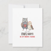 Cartes Pour Fêtes Annuelles Chouette Enseignante Saint Valentin (Devant)