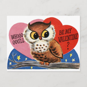 Cartes Pour Fêtes Annuelles Chouette vintage Valentine