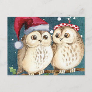 Cartes Pour Fêtes Annuelles Chouettes de Noël