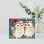 Cartes Pour Fêtes Annuelles Chouettes de Noël (Debout devant)