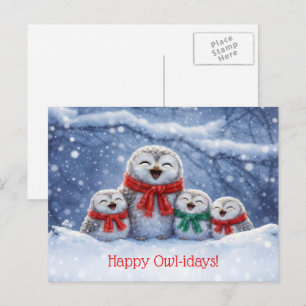 Cartes Pour Fêtes Annuelles Chouettes de vacances de Noël mignonnes