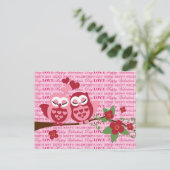 Cartes Pour Fêtes Annuelles Chouettes mignonnes en cadeaux d'Heureuses Saintes (Debout devant)