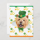 Cartes Pour Fêtes Annuelles Chow Chow Chien Shamrock St. Patricks Day (Devant / Derrière)