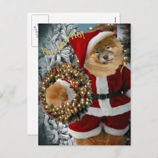 Cartes Pour Fêtes Annuelles Chow Chow Père Noël Paws (Devant / Derrière)