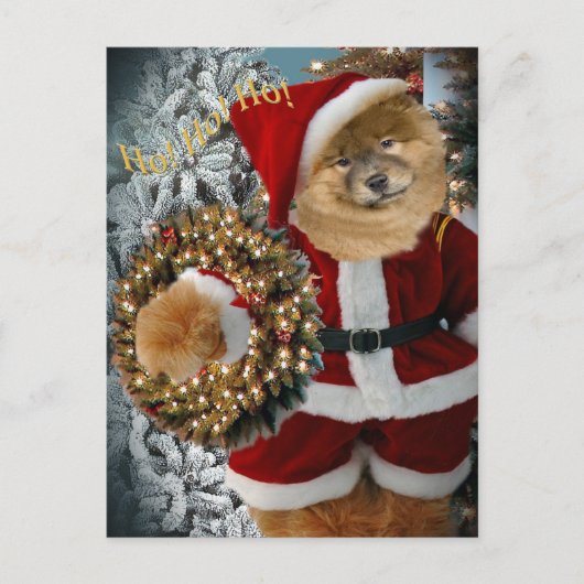 Cartes Pour Fêtes Annuelles Chow Chow Père Noël Paws (Devant)