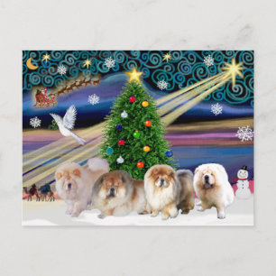 Cartes Pour Fêtes Annuelles Chow magique de Noël (quatre)