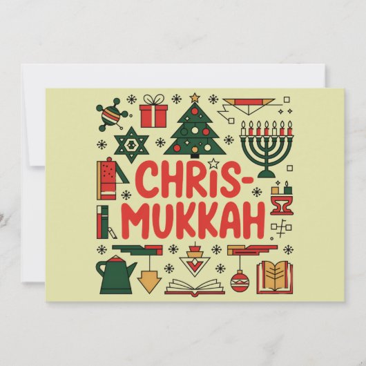 Cartes Pour Fêtes Annuelles Chrismukkah Hanoukka Noël Juif Religieux (Devant)