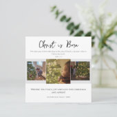 Cartes Pour Fêtes Annuelles Christ est né Bible moderne Verse Photo Noël (Debout devant)