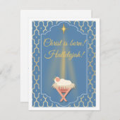 Cartes Pour Fêtes Annuelles Christ est né Noël (Devant / Derrière)