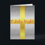 Cartes Pour Fêtes Annuelles Christian Christmas Cross Religious Personalized<br><div class="desc">This pretty,  custom Christmas design has a Christian cross in gold-foil color with red that says,  "O Holy Night" Les Frères de la Lune. These are perfect for a religious Christmas. Easily personalize avec le champ plat.</div>