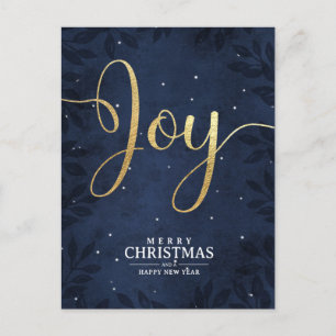 Cartes Pour Fêtes Annuelles Christian Christmas Joy Gold Dark Blue Night Sky