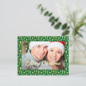 Cartes Pour Fêtes Annuelles Christian Cross Elegant Script Photo Noël (Debout devant)