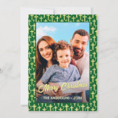 Cartes Pour Fêtes Annuelles Christian Cross Photo Élégant Script Noël (Devant)