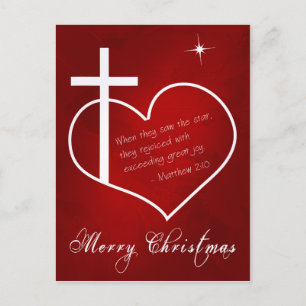 Cartes Pour Fêtes Annuelles Christian Joyeux Noël rouge personnalisable