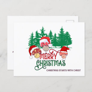 Cartes Pour Fêtes Annuelles Christian MERRY CHRISTMAS MUSHROOMS