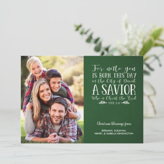 Cartes Pour Fêtes Annuelles Christian Noël Verse Typographie (Debout devant)