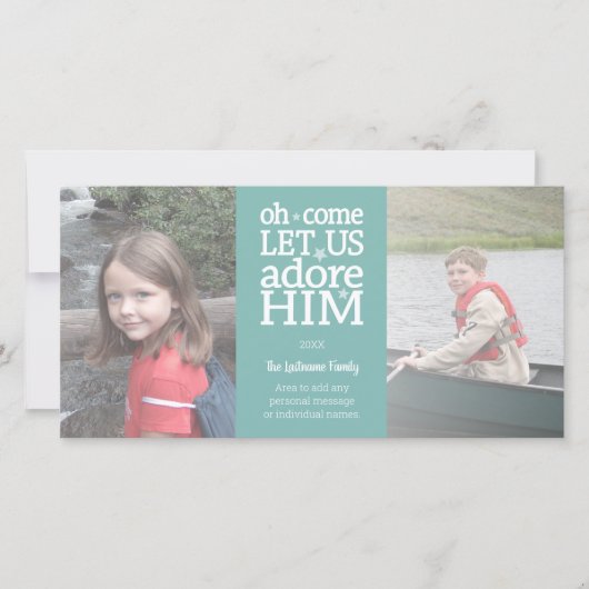 Cartes Pour Fêtes Annuelles Christian Photo Christmas - Oh Venez Adore (Devant)