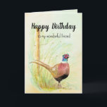 Cartes Pour Fêtes Annuelles Christian Prayer Friend Anniversaire Pheasant Game<br><div class="desc">Prière chrétienne pour Ami Anniversaire avec une belle aquarelle originale Pheasant Gamebird pour ceux qui aiment la faune,  la nature et les oiseaux</div>