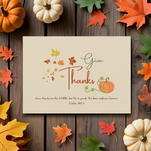 Cartes Pour Fêtes Annuelles Christian Thanksgiving Psaume 107:1 Famille pers