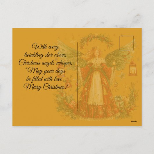 Cartes Pour Fêtes Annuelles Christmas Angel personalized Holiday Postcard (Dos)