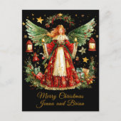 Cartes Pour Fêtes Annuelles Christmas Angel personalized Holiday Postcard (Devant)