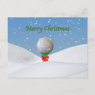 Cartes Pour Fêtes Annuelles Christmas, balle de golf dans le Snow