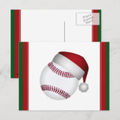 Cartes Pour Fêtes Annuelles Christmas Baseball (Devant / Derrière)