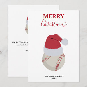 Cartes Pour Fêtes Annuelles Christmas Baseball Sports Ball Nom Personnalisé