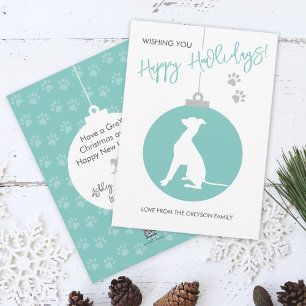 Cartes Pour Fêtes Annuelles Christmas Bauble Italian Greyhound Dog Silhouette