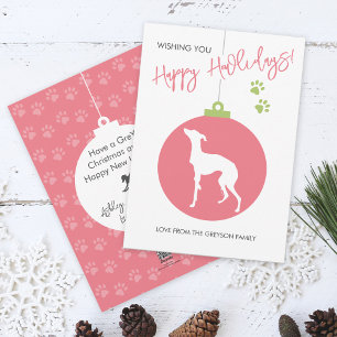 Cartes Pour Fêtes Annuelles Christmas Bauble Italian Greyhound Dog Silhouette