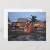 Cartes Pour Fêtes Annuelles Christmas Beach Cottage (Devant / Derrière)