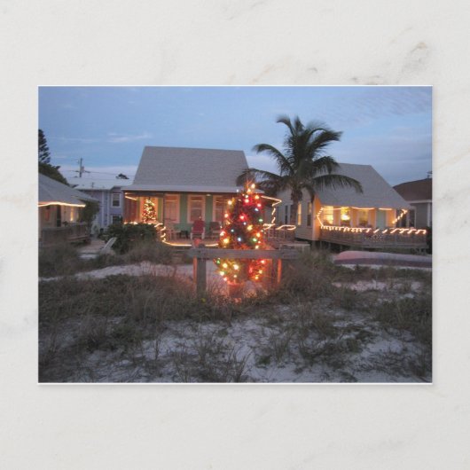 Cartes Pour Fêtes Annuelles Christmas Beach Cottage (Devant)