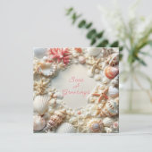 Cartes Pour Fêtes Annuelles Christmas Beach Seas & Salutations (Debout devant)