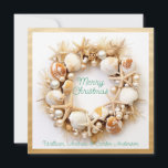 Cartes Pour Fêtes Annuelles Christmas Beach Waves Seashells Starfish Pearls<br><div class="desc">De beaux coquillages,  de jolies perles,  des étoiles de mer et des algues courent Noël. Pour les chanceux qui n'ont pas à affronter des tonnes de neige et peuvent aller à la plage en hiver.</div>