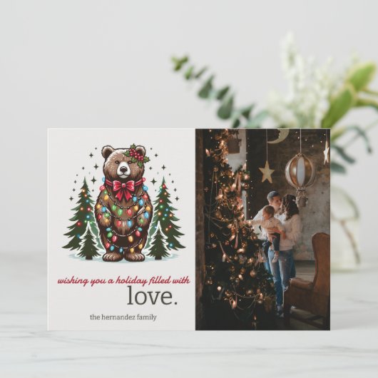 Cartes Pour Fêtes Annuelles Christmas Bear (Debout devant)