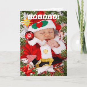 CARTES POUR FÊTES ANNUELLES CHRISTMAS BÉBÉ PÈRE NOËL SAISON