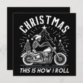 Cartes Pour Fêtes Annuelles Christmas Biker C'est comme ça que je roule (Devant / Derrière)