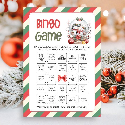 Cartes Pour Fêtes Annuelles Christmas Bingo Game